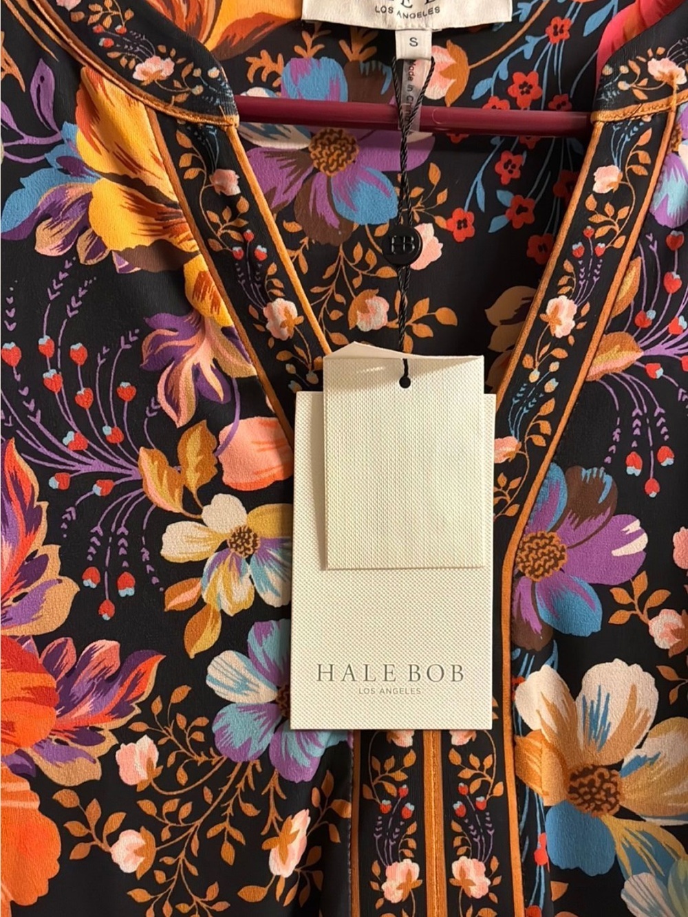 Hale Bob Louna Floral Mini Dress NWT Long Sleeve Boho Luxe Size Small - Picture 4 of 14